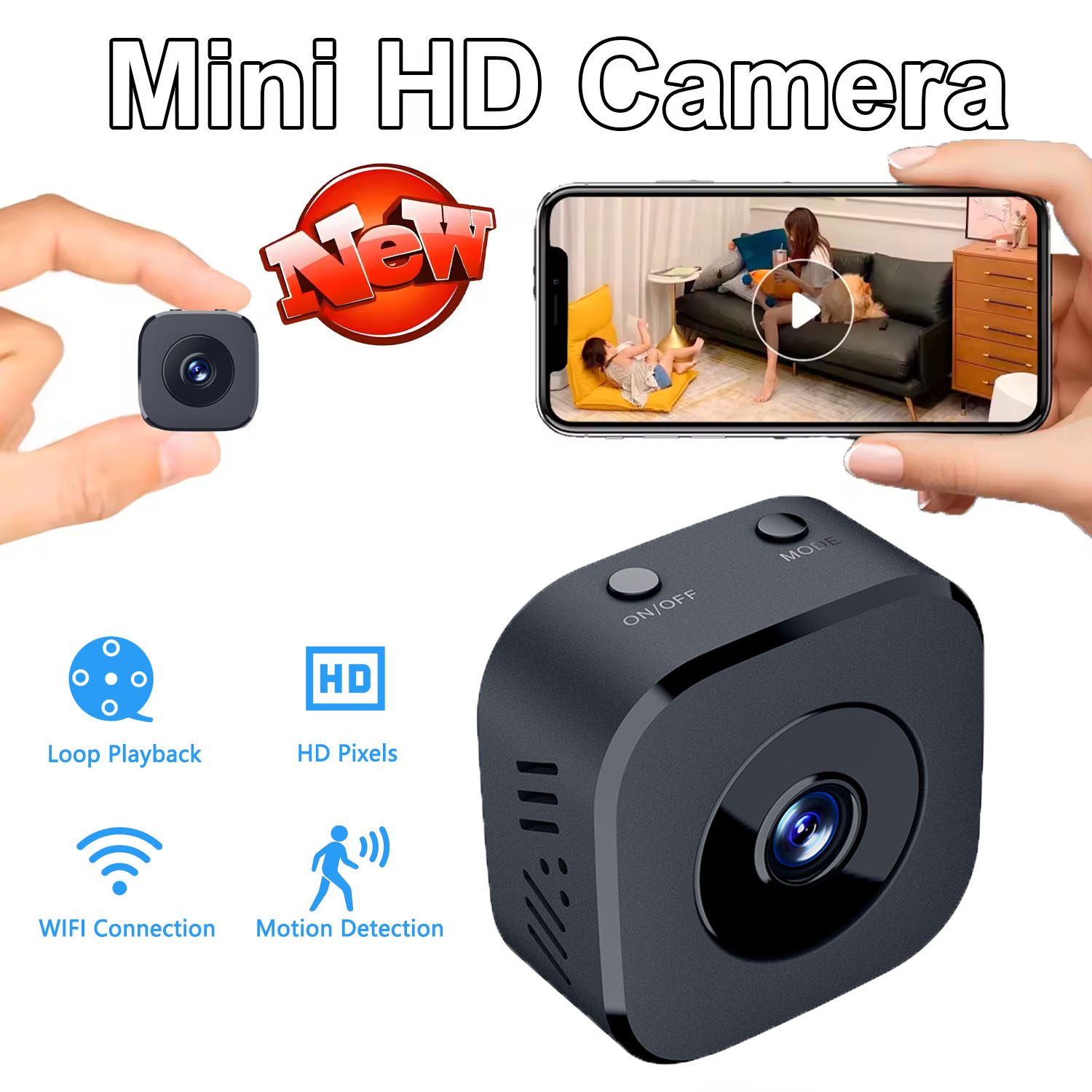 Compact Camera Mirrorless - Güvenlik Kamerası 4K Mini Tam Renkli